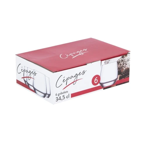Trend'up Boîte De 6 Gobelets 34,5 Cl En Verre Transparent 4 Trend'up Boîte De 6 Gobelets 34,5 Cl En Verre Transparent – Image 2