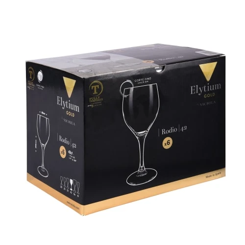 Vicrila Boîte De 6 Verres à Pieds Trempés 42 Cl Transparent 4 Vicrila Boîte De 6 Verres à Pieds Trempés 42 Cl Transparent – Image 2