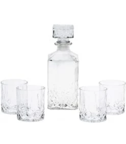 Wadiga Carafe à Whisky 900ml Et 4 Verres