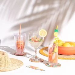 Maisons Du Monde Chopes En Verre Motifs Arc-en-ciel Et Fruits (x6) Et Support Façon Paillotte -La Rochère Boutique chopes en verre motifs arc en ciel et fruits x6 et support facon paillotte 1000 0 29 215033 1