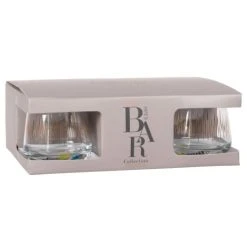 Maisons Du Monde Coffret Gobelets (x6) En Verre Motifs Stries Dorées