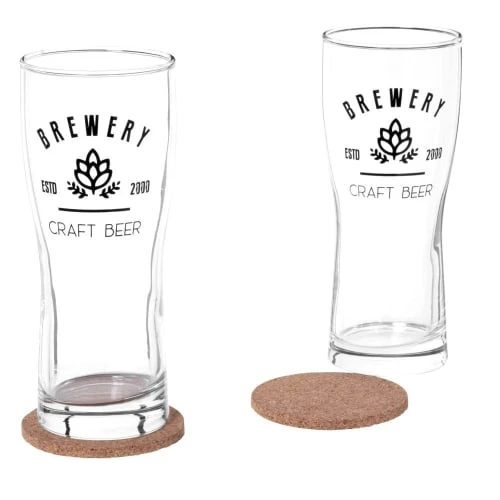 Maisons Du Monde Composition Verres à Bière (x2) Et Dessous De Verre En Bois D'eucalyptus 4 Maisons Du Monde Composition Verres à Bière (x2) Et Dessous De Verre En Bois D'eucalyptus – Image 2