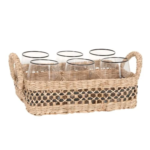 Maisons Du Monde Composition Verres Imprimés Liseret Noir (x6) Et Support Panier En Jonc De Mer Beige Et Noir 3 Maisons Du Monde Composition Verres Imprimés Liseret Noir (x6) Et Support Panier En Jonc De Mer Beige Et Noir