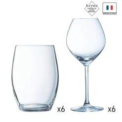Chef & Sommelier Ensemble 12 Pièces Cheer Up Verres à Pied 47cl Et Gobelets 32cl