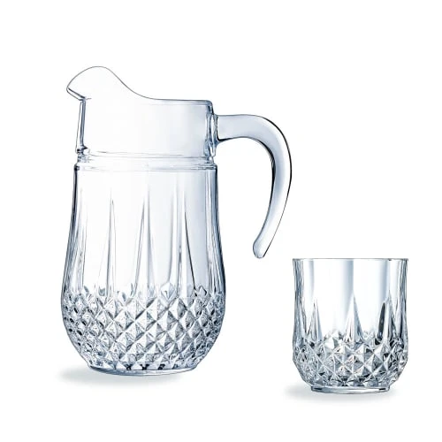 Cristal D'Arques Ensemble Broc Et Gobelets Longchamp 3 Cristal D'Arques Ensemble Broc Et Gobelets Longchamp