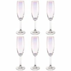 Maisons Du Monde Flûte à Champagne En Verre ARC EN CIEL - Lot De 6