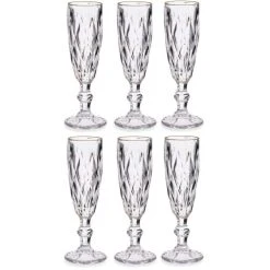 Wadiga Flûtes à Champagne En Verre Bordure Dorée 17cl - Lot De 6