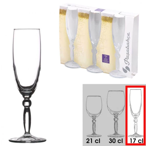 Wadiga Flûtes à Champagne En Verre Transparent 17cl - Lot De 3 4 Wadiga Flûtes à Champagne En Verre Transparent 17cl - Lot De 3 – Image 2