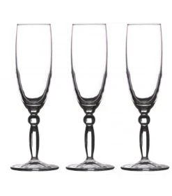 Wadiga Flûtes à Champagne En Verre Transparent 17cl - Lot De 3