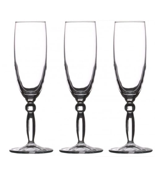 Wadiga Flûtes à Champagne En Verre Transparent 17cl - Lot De 3 3 Wadiga Flûtes à Champagne En Verre Transparent 17cl - Lot De 3