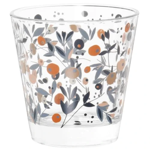 Maisons Du Monde Gobelet En Verre Motif Floral Rose Et Bleu Gris - Lot De 6 3 Maisons Du Monde Gobelet En Verre Motif Floral Rose Et Bleu Gris - Lot De 6