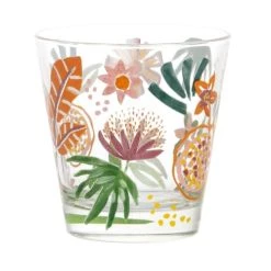 Maisons Du Monde Gobelet En Verre Motif Végétal Multicolore - Lot De 6