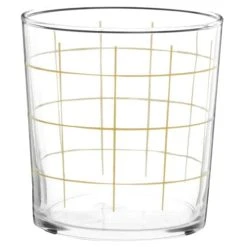 Maisons Du Monde Gobelet En Verre Motifs à Carreaux Jaunes - Lot De 6