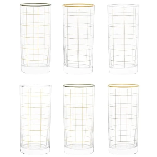 Maisons Du Monde Gobelets En Verre Motifs à Carreaux Jaune Clair Et Vert Amande (x6) Panier En Fibre Végétale 4 Maisons Du Monde Gobelets En Verre Motifs à Carreaux Jaune Clair Et Vert Amande (x6) Panier En Fibre Végétale – Image 2