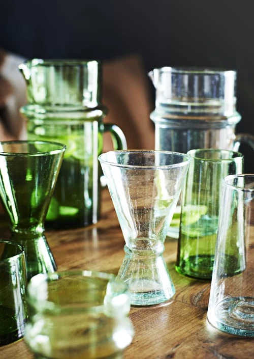 Madam Stoltz Grand Verre à Eau En Verre Vert 5 Madam Stoltz Grand Verre à Eau En Verre Vert – Image 3