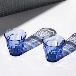 Duralex Lot De 18 - Verre à Eau 25,31 Et 36 Cl En Verre Résistant Teinté Bleu -La Rochère Boutique lot de 18 verre a eau 25 31 et 36 cl en verre resistant teinte bleu 2