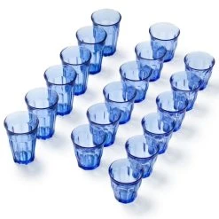 Duralex Lot De 18 - Verre à Eau 25,31 Et 36 Cl En Verre Résistant Teinté Bleu -La Rochère Boutique lot de 18 verre a eau 25 31 et 36 cl en verre resistant teinte bleu 4