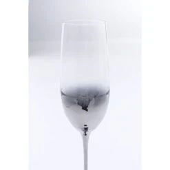 Kare Design Lot De 4 - Flûte à Champagne En Verre Argenté -La Rochère Boutique lot de 4 flute a champagne en verre argente 2