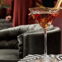 Kare Design Lot De 4 - Verre à Cocktail En Verre Bord Doré -La Rochère Boutique lot de 4 verre a cocktail en verre bord dore 2