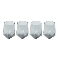 Kare Design Lot De 4 - Verre à Eau En Verre Fumé