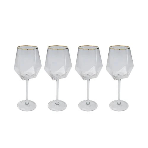 Kare Design Lot De 4 - Verre à Vin En Verre Bord Doré 3 Kare Design Lot De 4 - Verre à Vin En Verre Bord Doré
