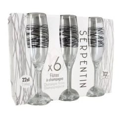 Novastyl Lot De 6 Flutes 22cl Avec Décor Serpentin Noir 5 Novastyl Lot De 6 Flutes 22cl Avec Décor Serpentin Noir -La Rochère Boutique lot de 6 flutes 22cl avec decor serpentin noir 1
