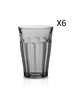 Duralex Lot De 6 - Verre à Cocktail 36cl En Verre Trempé Résistant Teinté Gris