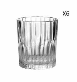 Duralex Lot De 6 -Verre à Cocktail Strié Bas 22 Cl En Verre Trempé Transparent