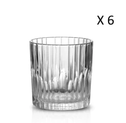 Duralex Lot De 6-Verre à Cocktail Strié Bas 30,5cl En Verre Trempé Transparent