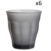 Duralex Lot De 6-Verre à Eau 25 Cl En Verre Trempé Résistant Teinté Gris Givré -La Rochère Boutique lot de 6 verre a eau 25 cl en verre trempe resistant teinte gris givre