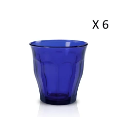 Duralex Lot De 6-Verre à Eau 25cl En Verre Trempé Résistant Teinté Bleu Saphir