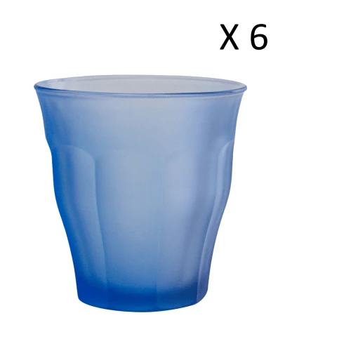 Duralex Lot De 6-Verre à Eau 25cl En Verre Trempé Teinté Bleu Effet Givré 3 Duralex Lot De 6-Verre à Eau 25cl En Verre Trempé Teinté Bleu Effet Givré