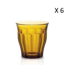 Duralex Lot De 6 - Verre à Eau 31 Cl En Verre Trempé Résistant Teinté Vermeil