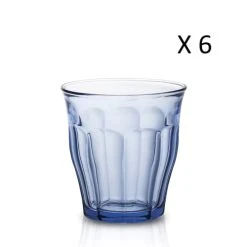 Duralex Lot De 6-Verre à Eau 31cl En Verre Trempé Résistant Teinté Bleu Marine