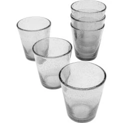 Kare Design Lot De 6 - Verre à Eau En Verre Rose à Bulles -La Rochère Boutique lot de 6 verre a eau en verre gris a bulles bubble
