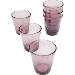 Kare Design Lot De 6 - Verre à Eau En Verre Rose à Bulles -La Rochère Boutique lot de 6 verre a eau en verre rose a bulles bubble