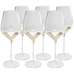 Kare Design Lot De 6 - Verre à Vin Rouge En Verre Fond Doré