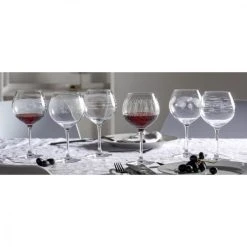 Leonardo Lot De 6 Verres à Bourgogne Gravés 630ml Verre Transparent -La Rochère Boutique lot de 6 verres a bourgogne graves 630ml verre transparent 2