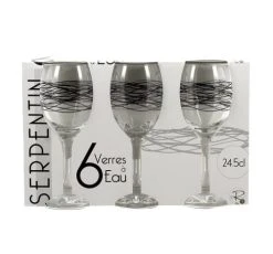 Novastyl Lot De 6 Verres à Pied Dessin Noir 24,5cl -La Rochère Boutique lot de 6 verres a pied dessin noir 24 5cl 2