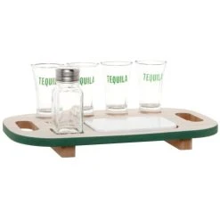 Maisons Du Monde Service à Tequila Verres à Shot En Verre (x4) Avec Planche Et Salière