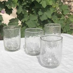 Maison Tilleul Set 4 Verres Gobelet Verre Pommelé Transparent -La Rochère Boutique set 4 verres gobelet verre pommele transparent 2
