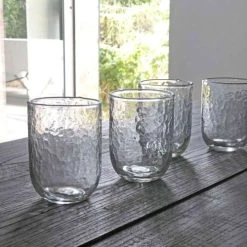 Maison Tilleul Set 4 Verres Gobelet Verre Pommelé Transparent -La Rochère Boutique set 4 verres gobelet verre pommele transparent 4