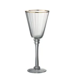 Wadiga Verre à Eau En Verre Transparent Et Liseré Doré 40cl
