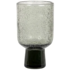 Maisons Du Monde Verre à Pied En Verre Bullé Gris Anthracite 33cl - Lot De 6