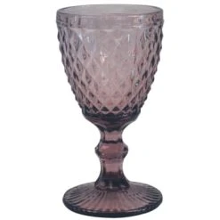 Sibo Homeconcept Verre à Pied En Verre Pressé 34 Cl - Lot De 6 -La Rochère Boutique verre a pied en verre presse rose 34 cl lot de 6 diamond