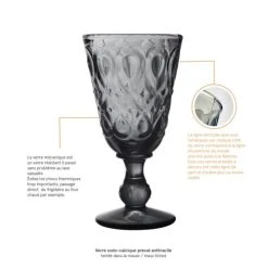 La Rochère Verre à Pied Mécanique En Verre Anthracite - Lot De 6 -La Rochère Boutique verre a pied mecanique en verre anthracite lot de 6 3