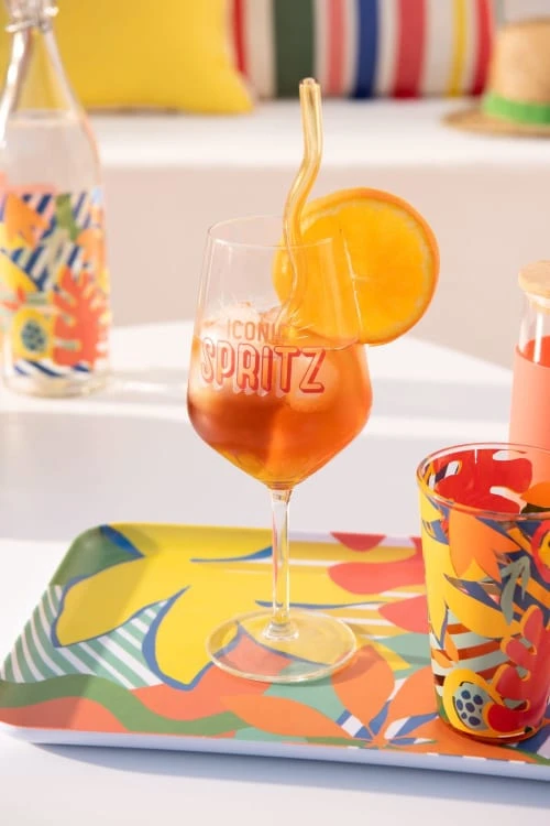 Maisons Du Monde Verre à Spritz En Verre Imprimé Orange - Lot De 6 4 Maisons Du Monde Verre à Spritz En Verre Imprimé Orange - Lot De 6 – Image 2