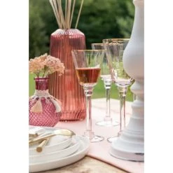 Wadiga Verre à Vin En Verre Transparent Et Liseré Doré 20cl -La Rochère Boutique verre a vin en verre transparent et lisere dore 20cl 3