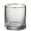 Wadiga Verre à Whisky En Verre Transparent Et Liseré Doré 35cl -La Rochère Boutique verre a whisky en verre transparent et lisere dore 35cl
