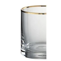 Wadiga Verre à Whisky En Verre Transparent Et Liseré Doré 35cl -La Rochère Boutique verre a whisky en verre transparent et lisere dore 35cl 2